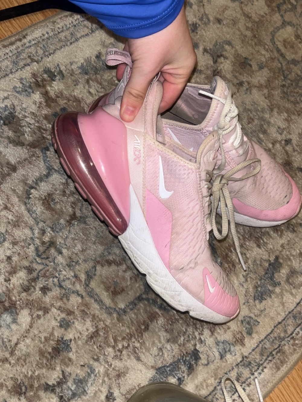 Nike Women’s Pink and White Air Max 270 React Sneakers